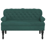 Bench with Backrest Dark Green 119.5x64.5x75 cm Velvet - Top-Down View