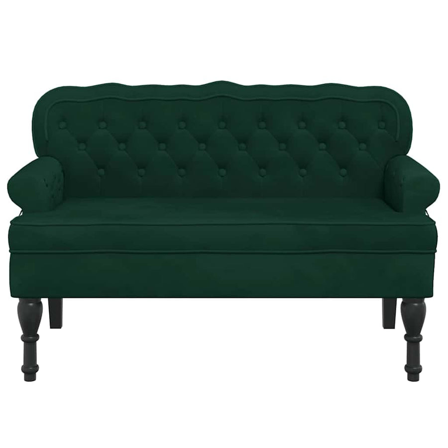 Bench with Backrest Dark Green 119.5x64.5x75 cm Velvet