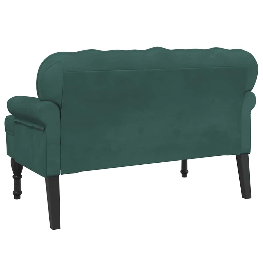 Bench with Backrest Dark Green 119.5x64.5x75 cm Velvet