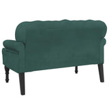 Bench with Backrest Dark Green 119.5x64.5x75 cm Velvet - Rear View