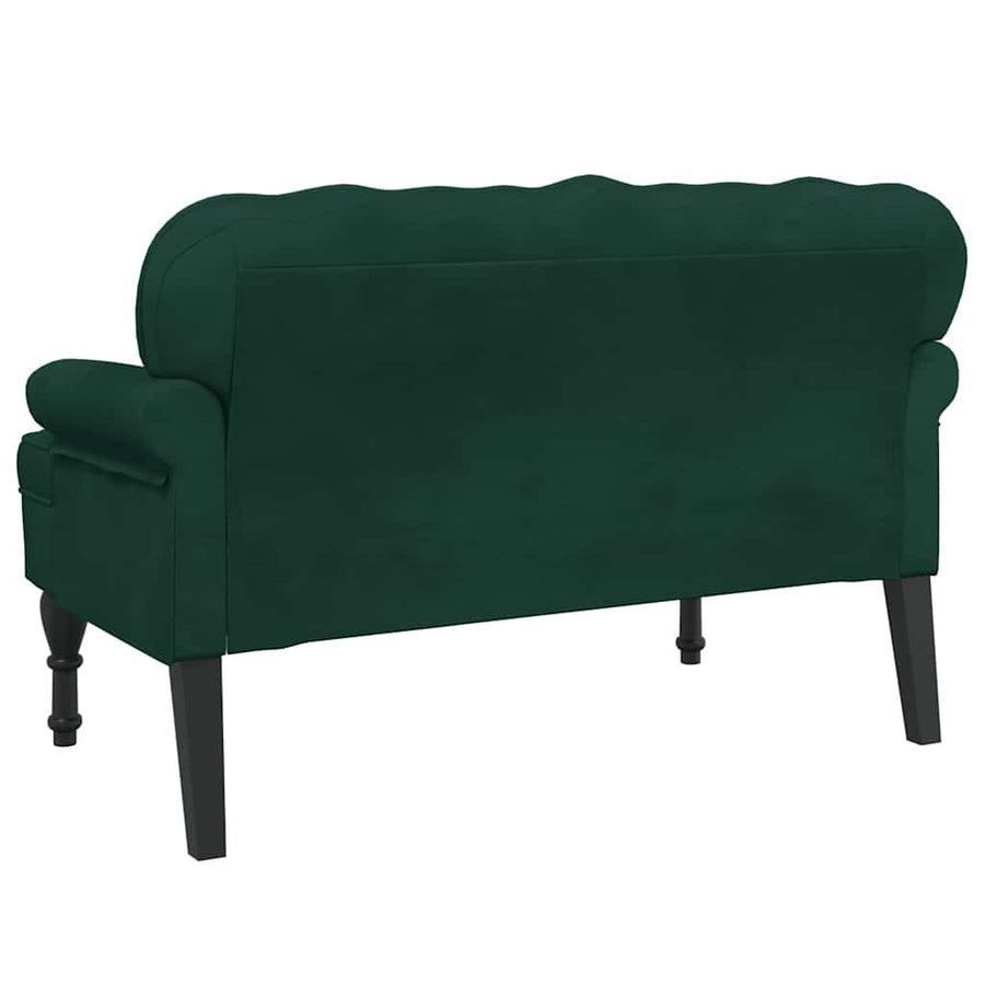 Bench with Backrest Dark Green 119.5x64.5x75 cm Velvet