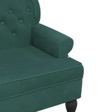 Bench with Backrest Dark Green 119.5x64.5x75 cm Velvet - Close-Up Angle