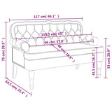 Bench with Backrest Dark Green 119.5x64.5x75 cm Velvet