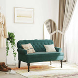 Bench with Backrest Dark Green 119.5x64.5x75 cm Velvet