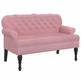 Bench with Backrest Pink 119.5x64.5x75 cm Velvet