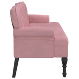 Bench with Backrest Pink 119.5x64.5x75 cm Velvet - Top-Down View
