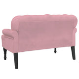 Bench with Backrest Pink 119.5x64.5x75 cm Velvet - 45-Degree Angle
