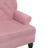 Bench with Backrest Pink 119.5x64.5x75 cm Velvet - Rear View