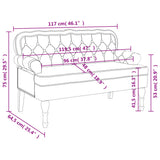 Bench with Backrest Pink 119.5x64.5x75 cm Velvet