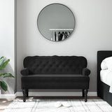 Bench with Backrest Black 119.5x64.5x75 cm Velvet - Side View