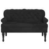 Bench with Backrest Black 119.5x64.5x75 cm Velvet - Top-Down View