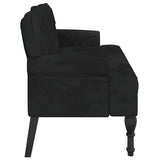 Bench with Backrest Black 119.5x64.5x75 cm Velvet - 45-Degree Angle