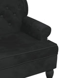 Bench with Backrest Black 119.5x64.5x75 cm Velvet - Close-Up Angle