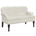 Bench with Backrest Cream 119.5x64.5x75 cm Velvet