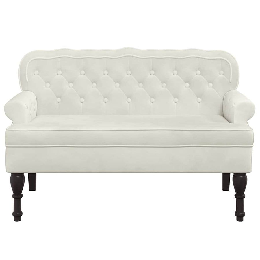 Bench with Backrest Cream 119.5x64.5x75 cm Velvet