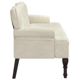 Bench with Backrest Cream 119.5x64.5x75 cm Velvet - Top-Down View