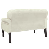 Bench with Backrest Cream 119.5x64.5x75 cm Velvet - 45-Degree Angle