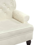 Bench with Backrest Cream 119.5x64.5x75 cm Velvet - Rear View