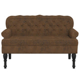 Bench with Backrest Brown 119.5x64.5x75 cm Faux Suede Leather - Side View