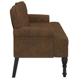 Bench with Backrest Brown 119.5x64.5x75 cm Faux Suede Leather - Top-Down View