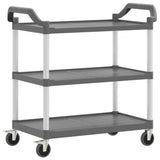 3-Tier Trolley Grey 99x50x96 cm Aluminium - Front View