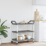3-Tier Trolley Grey 99x50x96 cm Aluminium - Side View