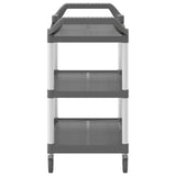 3-Tier Trolley Grey 99x50x96 cm Aluminium - 45-Degree Angle