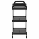 3-Tier Trolley Black 81x41x92 cm Aluminium