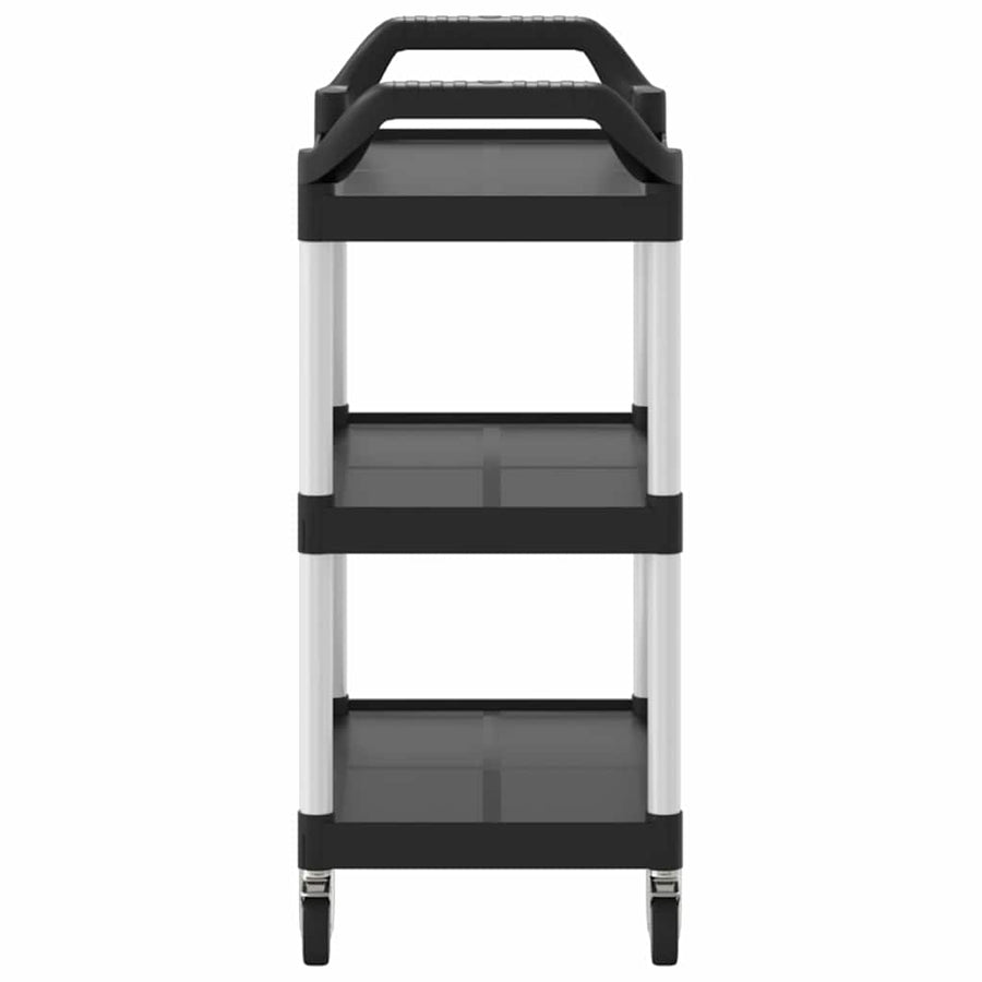 3-Tier Trolley Black 81x41x92 cm Aluminium