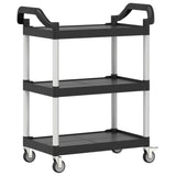 3-Tier Trolley Black 81x41x92 cm Aluminium - Rear View