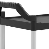 3-Tier Trolley Black 81x41x92 cm Aluminium - Close-Up Angle