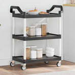 3-Tier Trolley Black 81x41x92 cm Aluminium