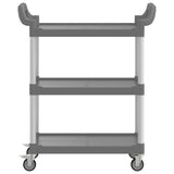 3-Tier Trolley Grey 81x41x92 cm Aluminium - Top-Down View
