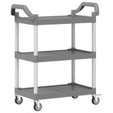 3-Tier Trolley Grey 81x41x92 cm Aluminium - Rear View