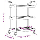 3-Tier Trolley Grey 81x41x92 cm Aluminium - Extra Image