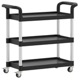 3-Tier Trolley Black 77x34x72 cm Aluminium - Front View