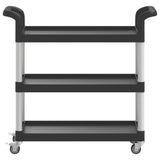 3-Tier Trolley Black 77x34x72 cm Aluminium