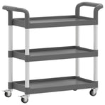 3-Tier Trolley Grey 77x34x72 cm Aluminium