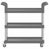 3-Tier Trolley Grey 77x34x72 cm Aluminium - Top-Down View