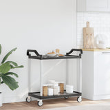 2-Tier Trolley Black 99x50x97 cm Aluminium - Side View