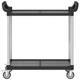 2-Tier Trolley Black 99x50x97 cm Aluminium - Top-Down View