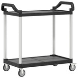 2-Tier Trolley Black 99x50x97 cm Aluminium
