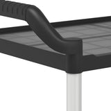 2-Tier Trolley Black 99x50x97 cm Aluminium - Close-Up Angle
