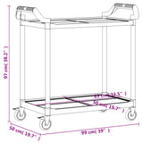 2-Tier Trolley Black 99x50x97 cm Aluminium - Extra Image