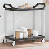 2-Tier Trolley Black 99x50x97 cm Aluminium