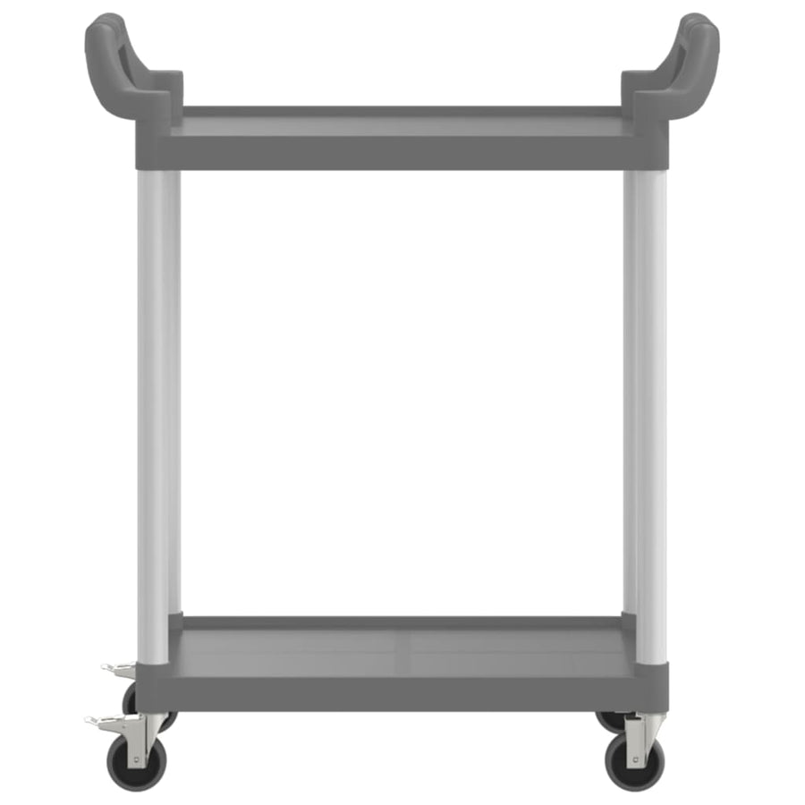 2-Tier Trolley Grey 81x41x92 cm Aluminium