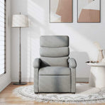 Massage Recliner Chair Light Grey Fabric