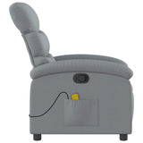 Massage Recliner Chair Light Grey Fabric - Rear View