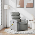 Massage Recliner Chair Light Grey Fabric