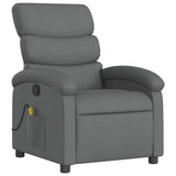 Massage Recliner Chair Dark Grey Fabric - Side View